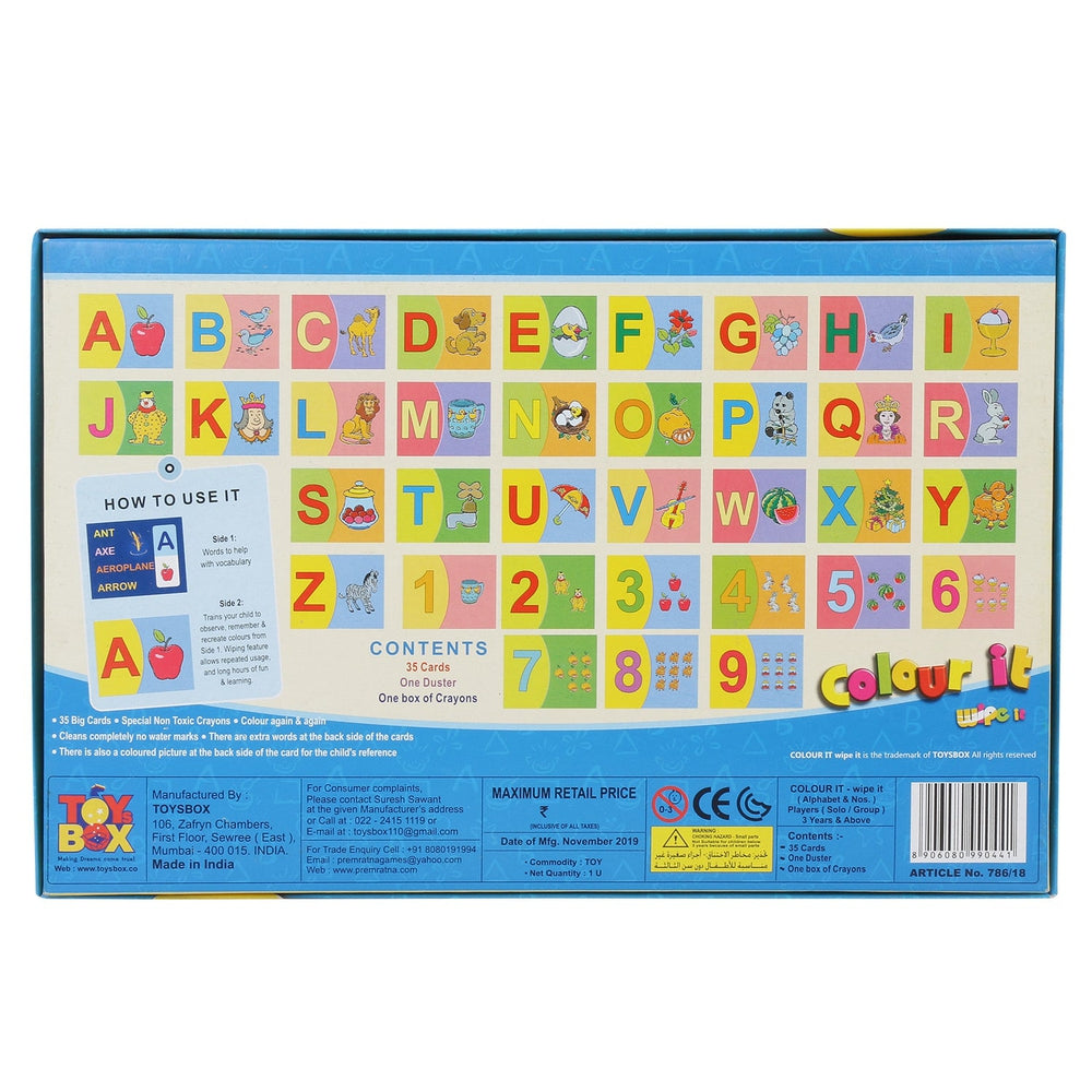 Return Gifts (Pack of 3,5,12)  Colour It & Wipe It - Alphabets & Nos.