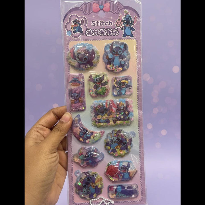 3D Cartoon Pack of 4 Water Stickers - Each packet Contains 12 (Total 48 stickers)