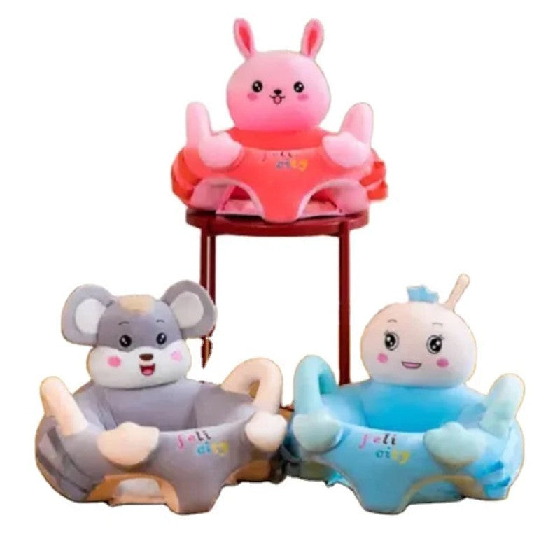 Kids Support Sofa Animal Shape Soft Stuffed Material Plush Toy Rocking Chair/Sofa - Grey