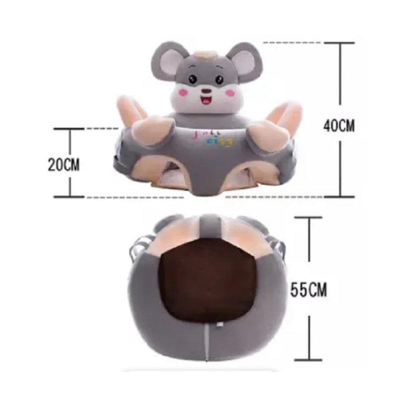 Kids Support Sofa Animal Shape Soft Stuffed Material Plush Toy Rocking Chair/Sofa - Grey