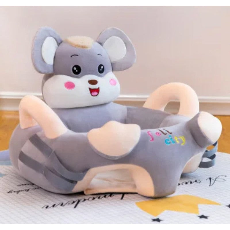 Kids Support Sofa Animal Shape Soft Stuffed Material Plush Toy Rocking Chair/Sofa - Grey