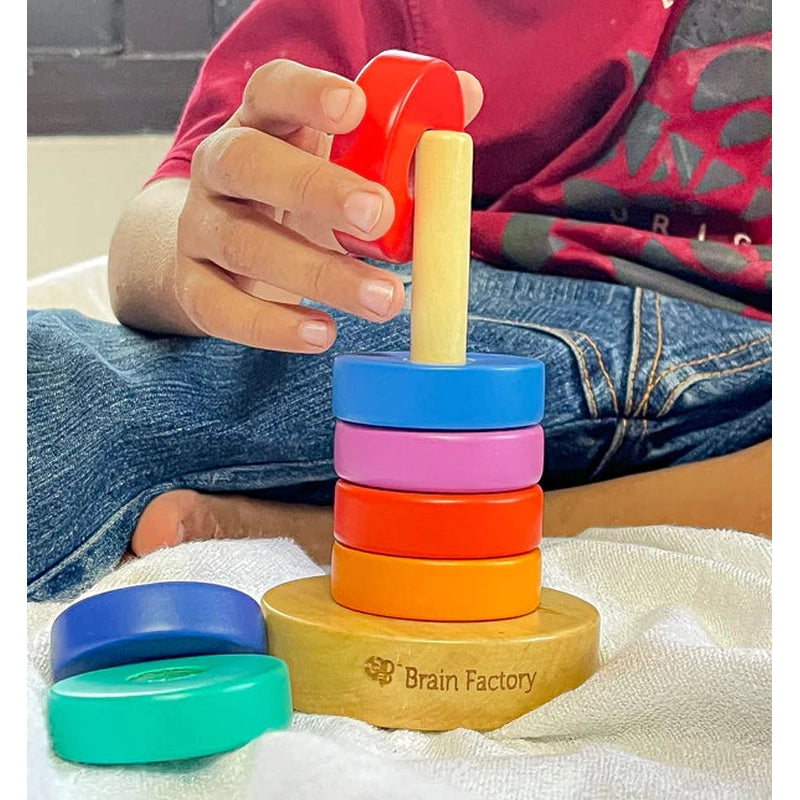 Wooden Rainbow Ring Stacking Toy (1-2 Years)