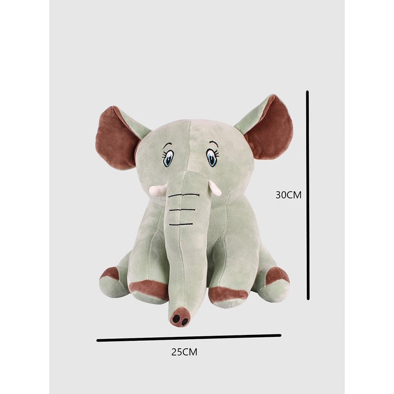 Sitting Elephant Soft Toy | Grey | Height - 30 cm