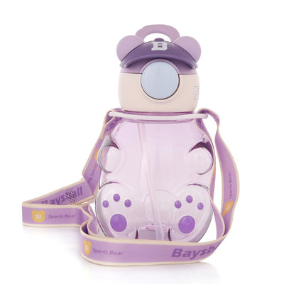 Baysball Cute Bear Hat Anti-Leak Plastic Water Bottle (750ml)