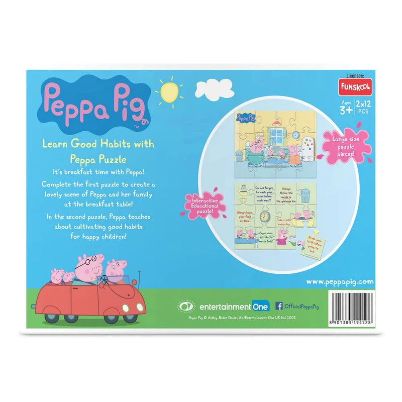 Original Funskool Peppa Pig Good Habit 2 in 1 Puzzle