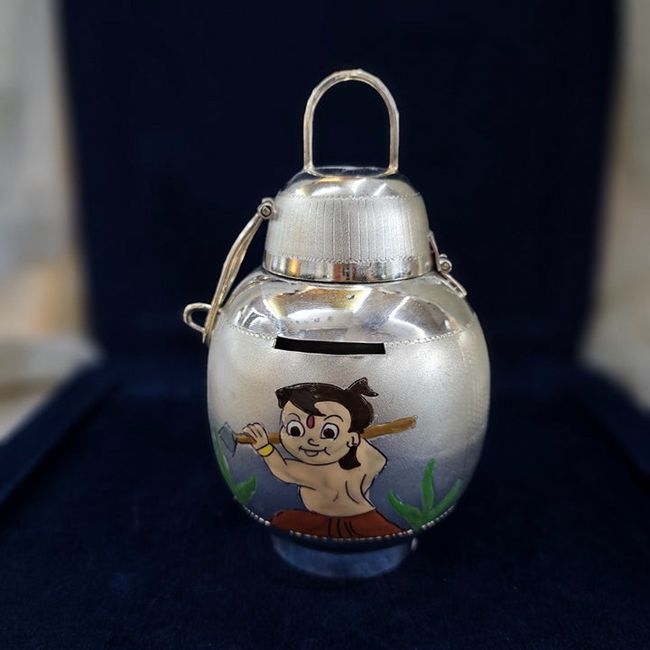 Sterling Silver Chota Bheem Piggy Bank - Premium 925 Collectible for Kids | COD not Available