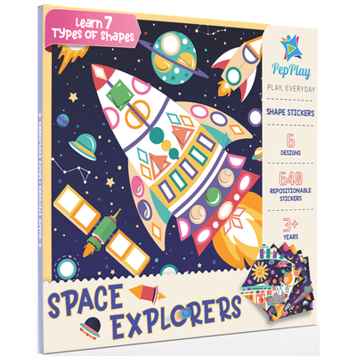 Educational Shape Sticker - Space Explorers (7 Types of Shapes Learning Set )