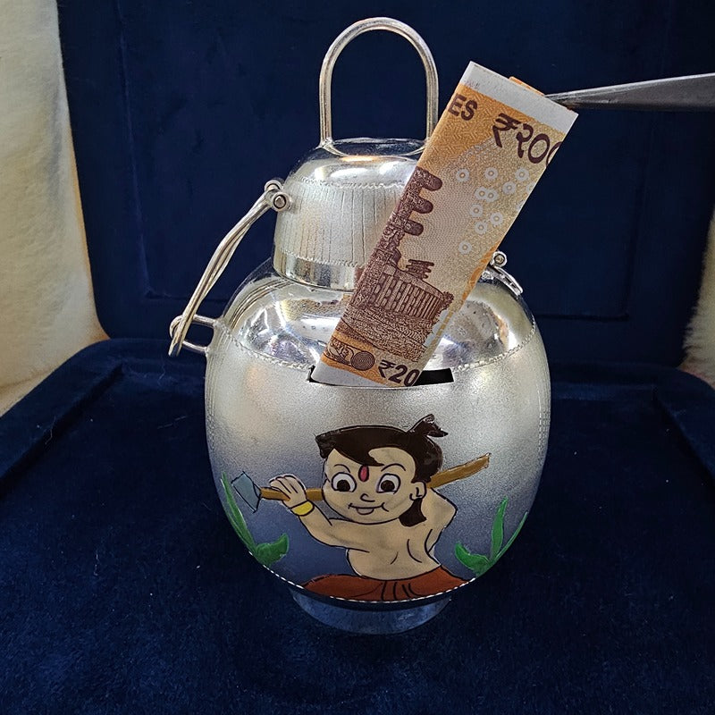 Sterling Silver Chota Bheem Piggy Bank - Premium 925 Collectible for Kids | COD not Available