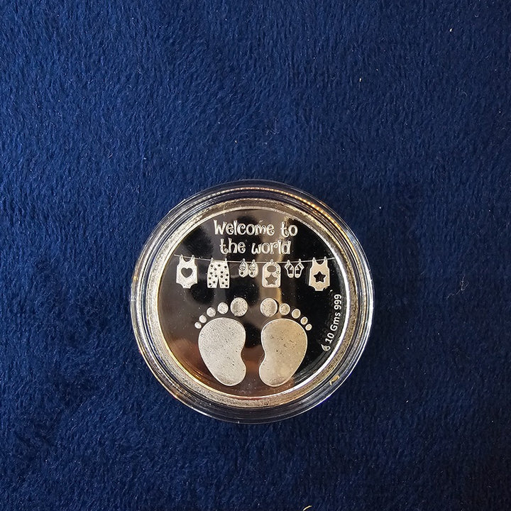 999 Silver Newborn Baby Girl Welcome Coin- 10gms