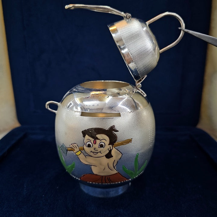 Sterling Silver Chota Bheem Piggy Bank - Premium 925 Collectible for Kids | COD not Available