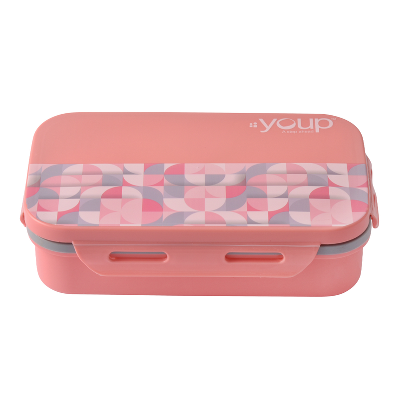 Youp Stainless Steel Pink Color Kids Lunch Box YUMMY - 500 ml