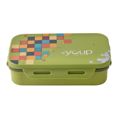 Youp Stainless Steel Mehendi Green Color Kids Lunch Box YUMMY - 500 ml