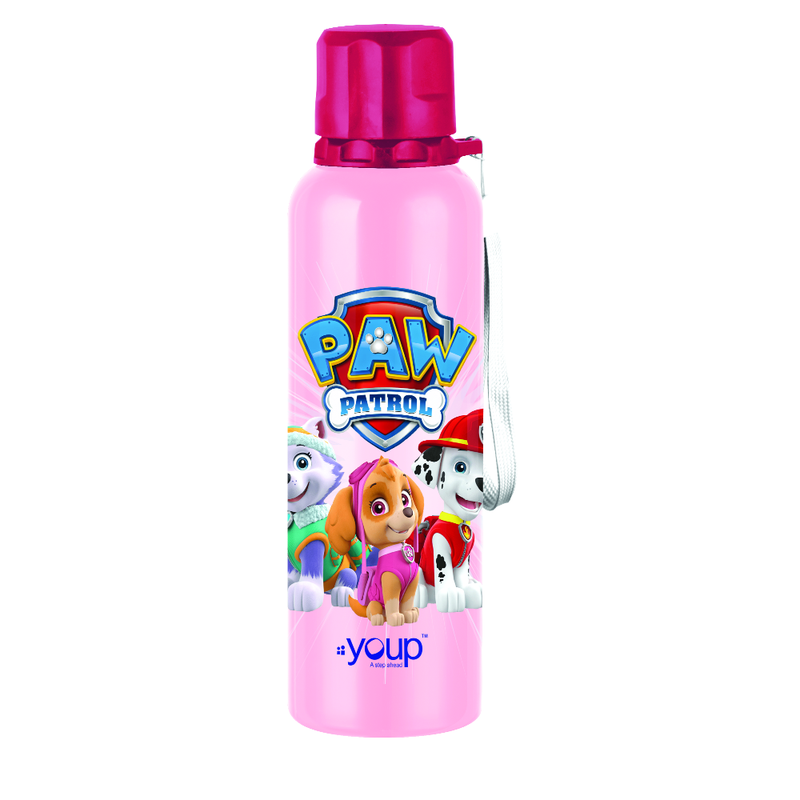 YOUP Stainless Steel Pink Color Paw Patrol Kids Water Bottle CORAL - 750 ml