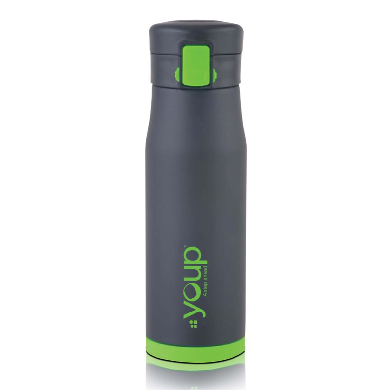 Youp Thermosteel Insulated Green Color Water Bottle BLACKY - 600 ml