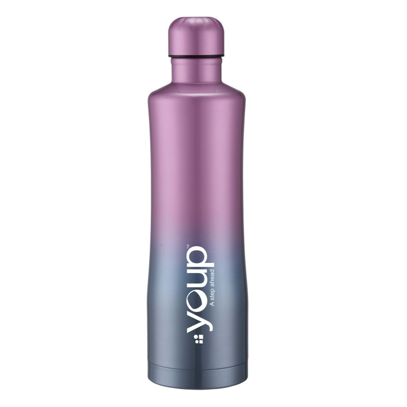 Youp Thermosteel Insulated Pink and Grey color Water Bottle  - 500 ml