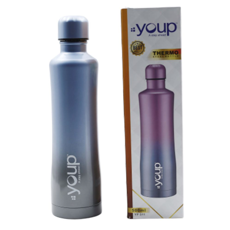 Youp Thermosteel Insulated Blue and Grey color Water Bottle - 500 ml