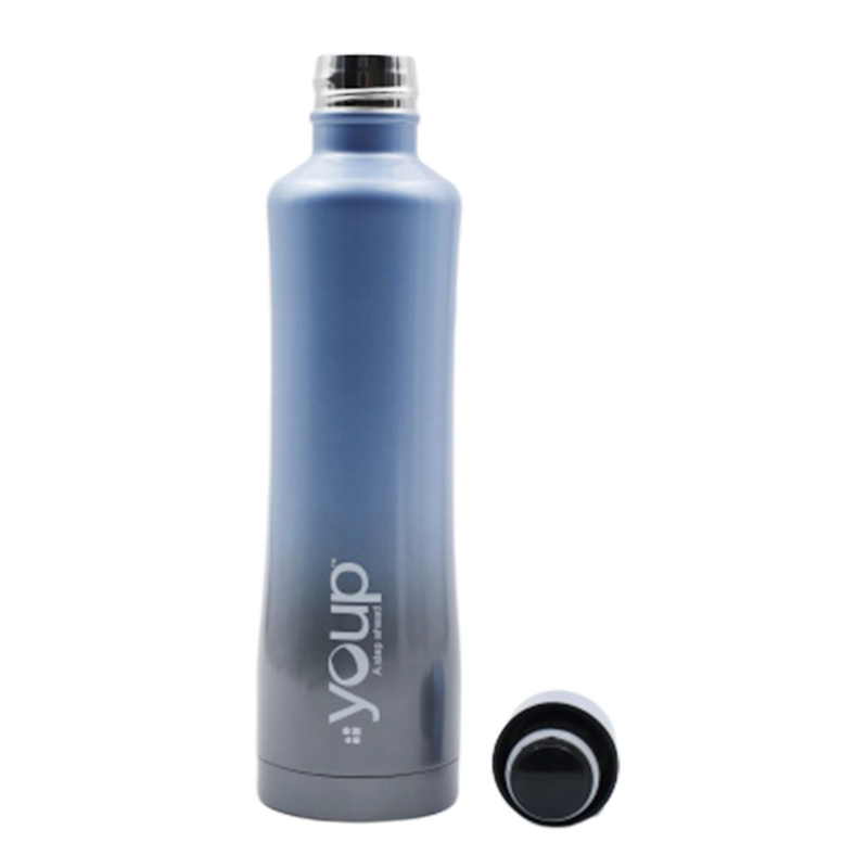 Youp Thermosteel Insulated Blue and Grey color Water Bottle - 500 ml