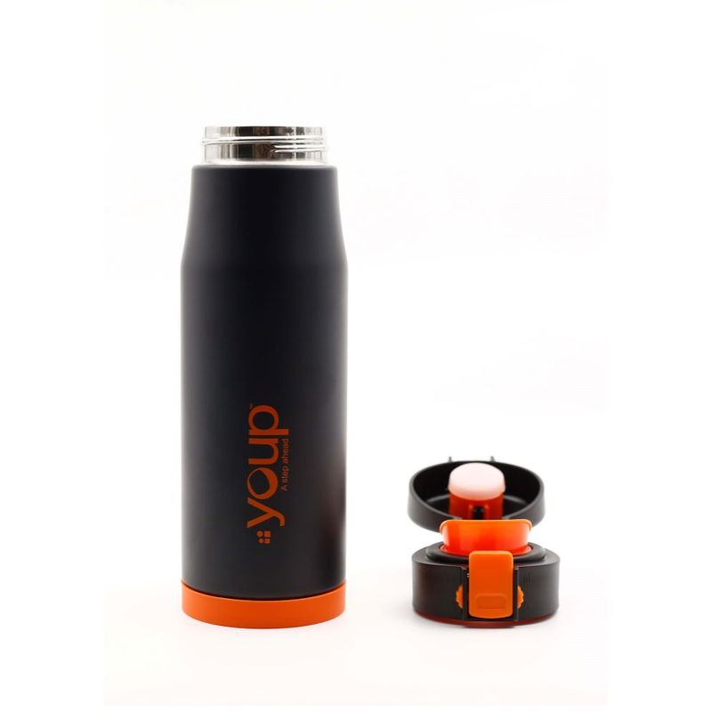 Youp Thermosteel Insulated Orange Color Water Bottle BLACKY - 600 ml