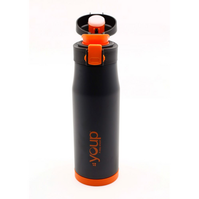 Youp Thermosteel Insulated Orange Color Water Bottle BLACKY - 600 ml