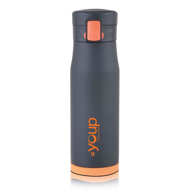 Youp Thermosteel Insulated Orange Color Water Bottle BLACKY - 600 ml