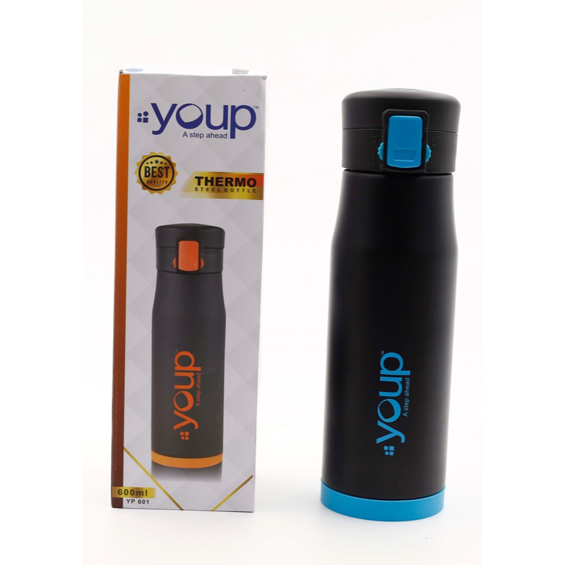 Youp Thermosteel Insulated Blue Color Water Bottle BLACKY - 600 ml