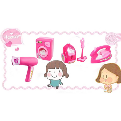 Household Toys Pretend Play Set (Washing machine, Vacuum cleaner, Iron, Hair dryer)