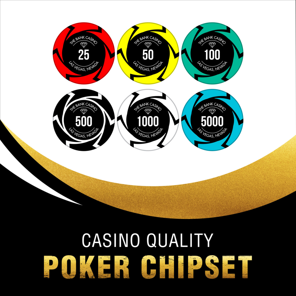 Bank Casino Poker Chip Set- Clay Material (300 & 500 Pieces)