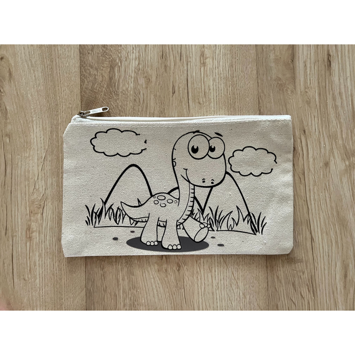 DIY Colouring Little Dinosaur Pouch