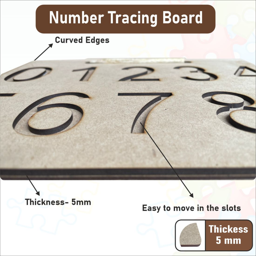 Wooden Number 1 to10 Tracing board for kids