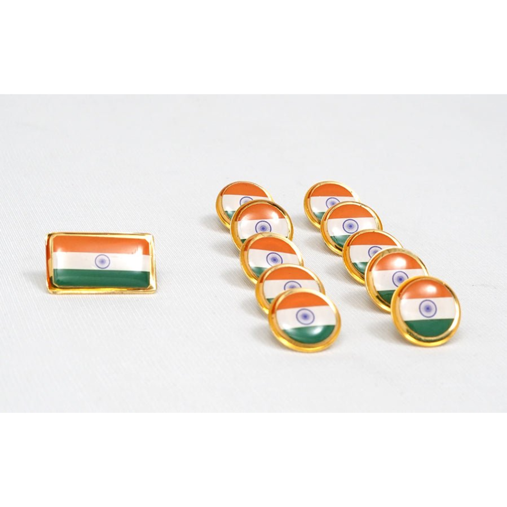 Indian flag lapel pins round (set of 11)