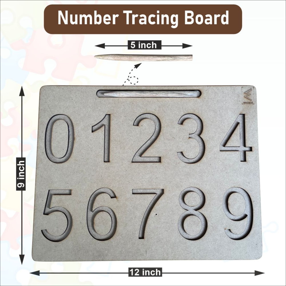 Wooden Number 1 to10 Tracing board for kids