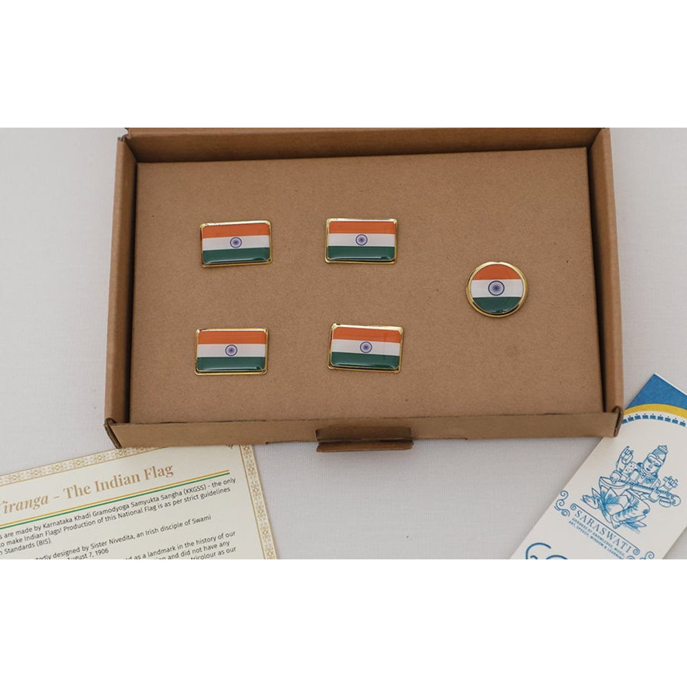 Indian flag lapel pins rectangle (set of 5)