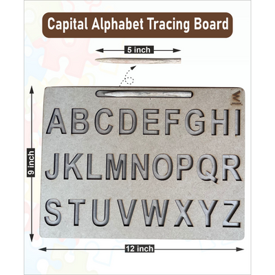 Wooden Capital Alphabet Tracing Board