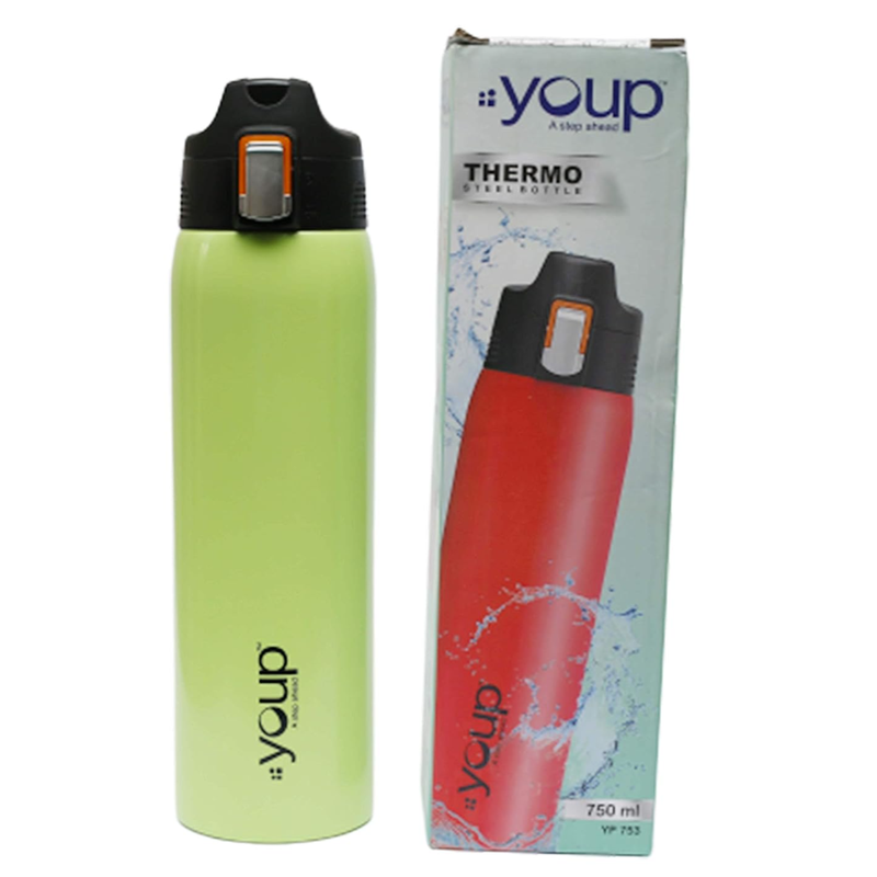 Youp Thermosteel lime green color water bottle ROYAL - 750 ml