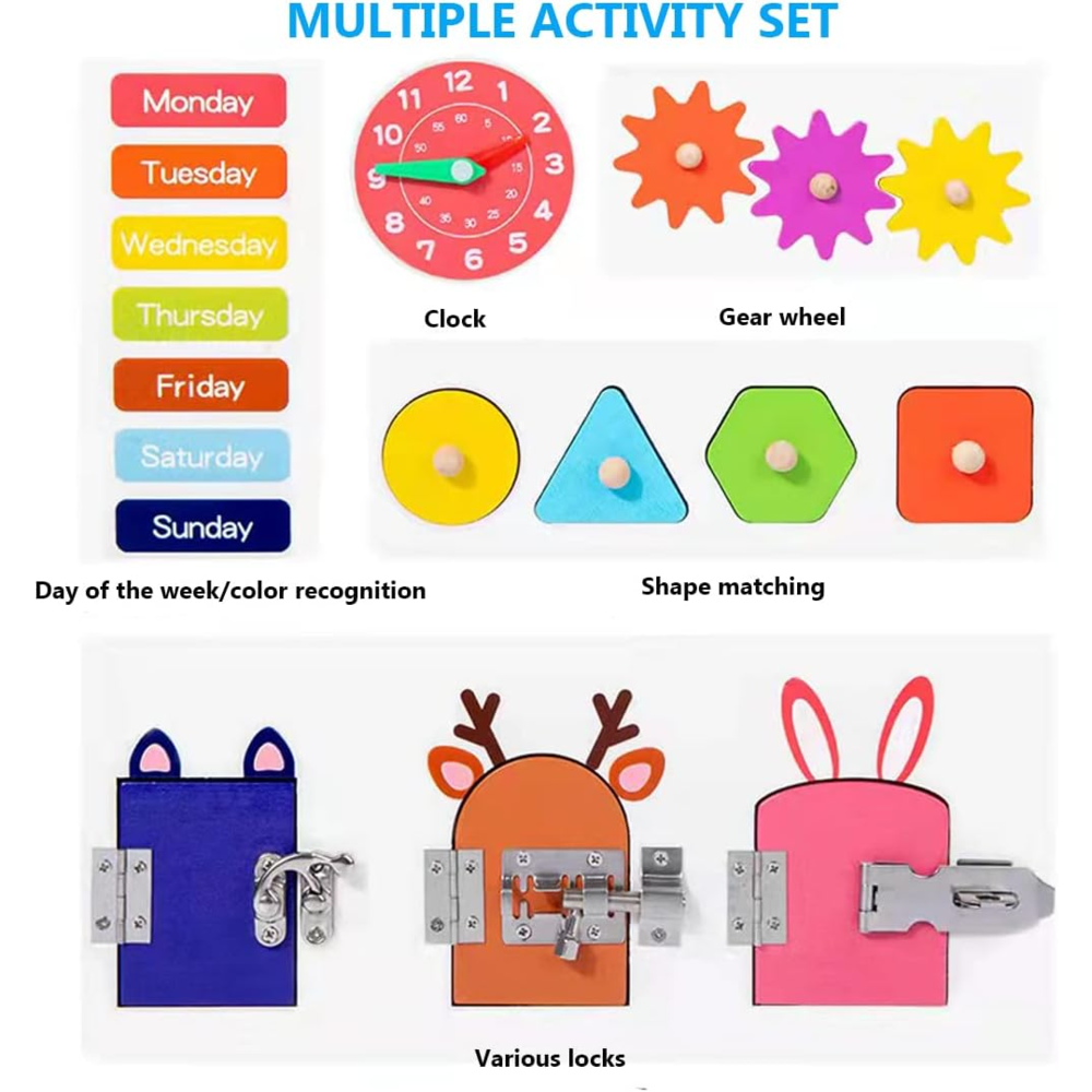 Smart Busy Board Montessori Toys for Toddlers (Assorted Designs)