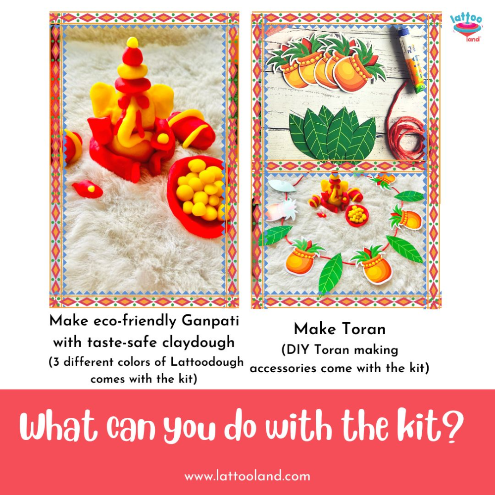 DIY Ganesha Kit (Make Eco Ganpati, Rangoli, Toran, Stamp)