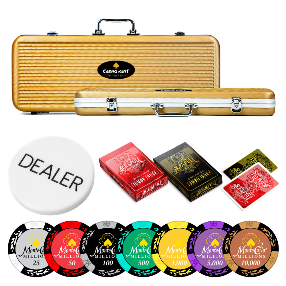 Monte Carlo Poker Chip Set - 300 & 500 Pieces (Grown Ups)