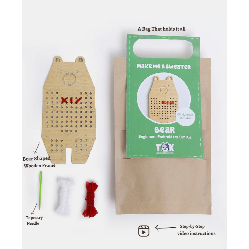 DIY Embroidery Kit for Beginners (Bear)