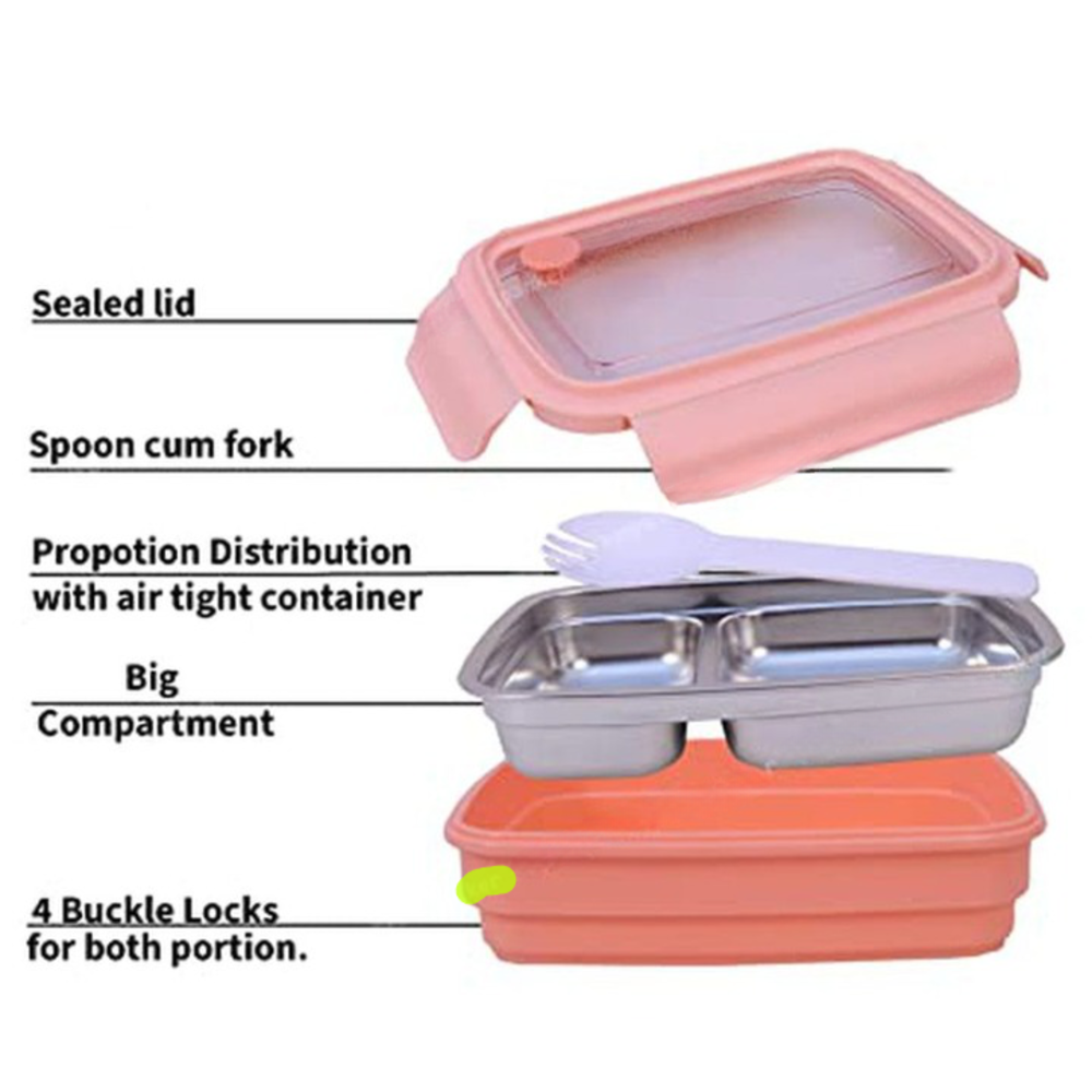 2 Compartment Slim Lunch Box (500ml)