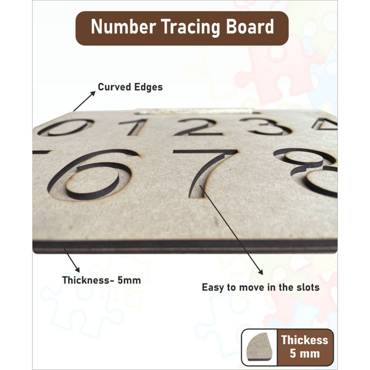 Wooden Number 1 to10 Tracing board for kids