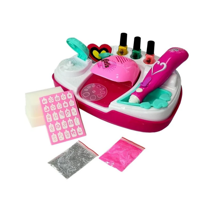 Nail Art Studio with Electronic Dryer and Applicator for Kids | Pretend Play Toys - Big