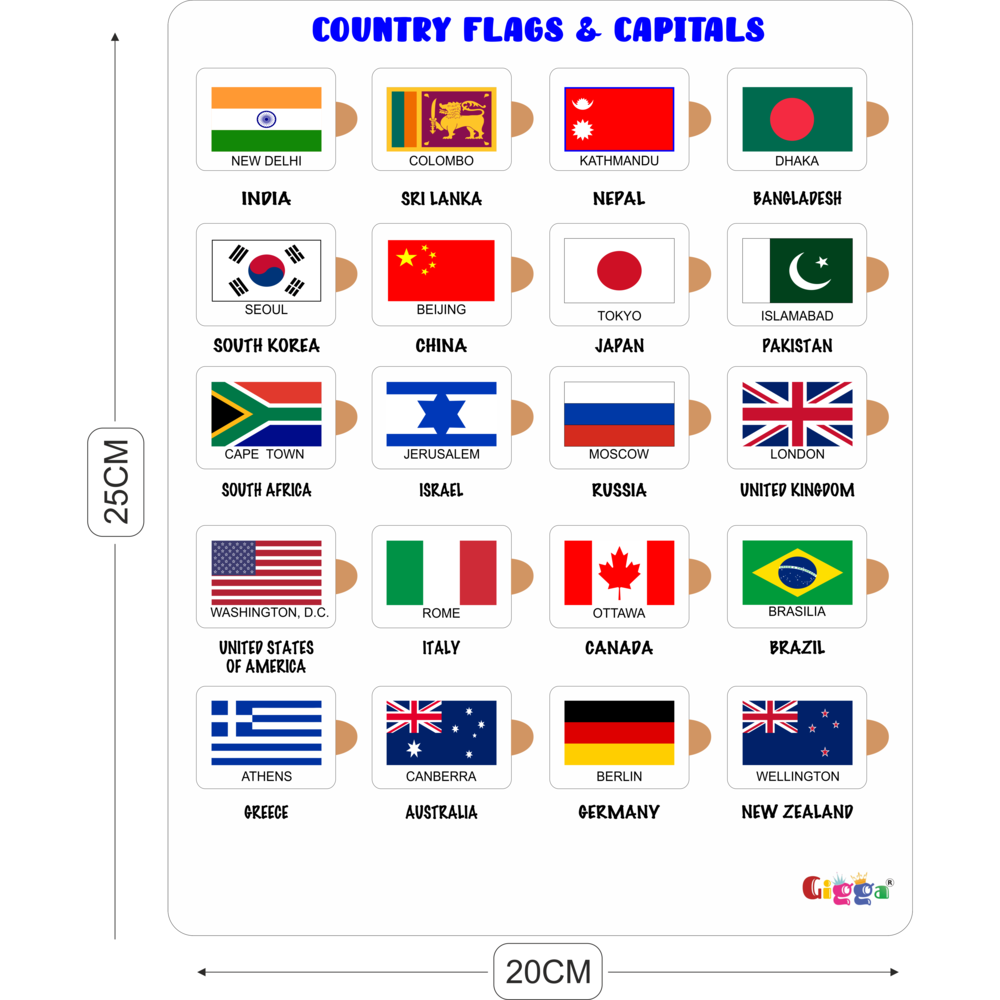 Educational Puzzle - Country Flags and Capitals