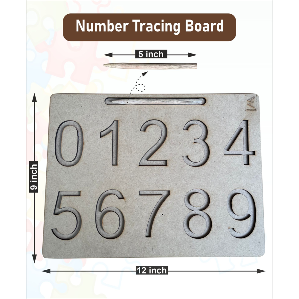 Wooden Number 1 to10 Tracing board for kids