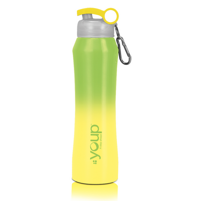 Youp Thermosteel Green and Yellow Color Water Bottle PASSION901 - 900 ml