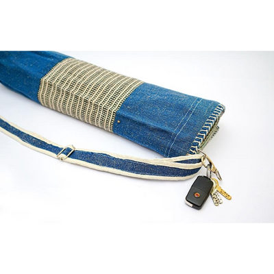 Yoga Cylindrical Bag (Denim Blue with Pattern)