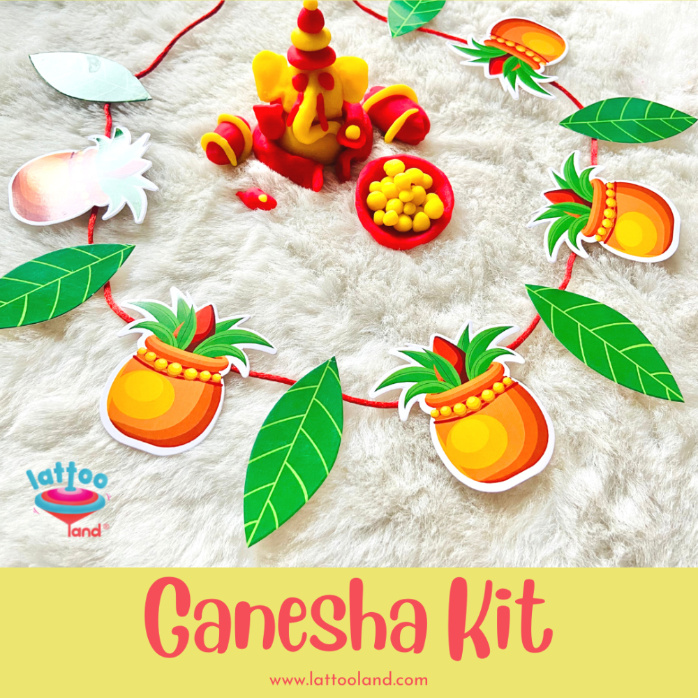 DIY Ganesha Kit (Make Eco Ganpati, Rangoli, Toran, Stamp)