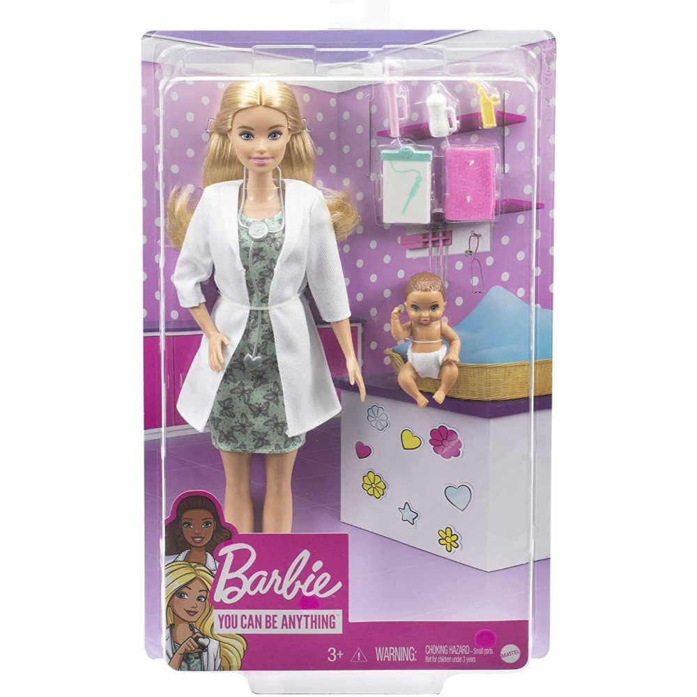 Original Barbie Doctor Playset with Blonde Doll, Infant Doll and other medical accessories