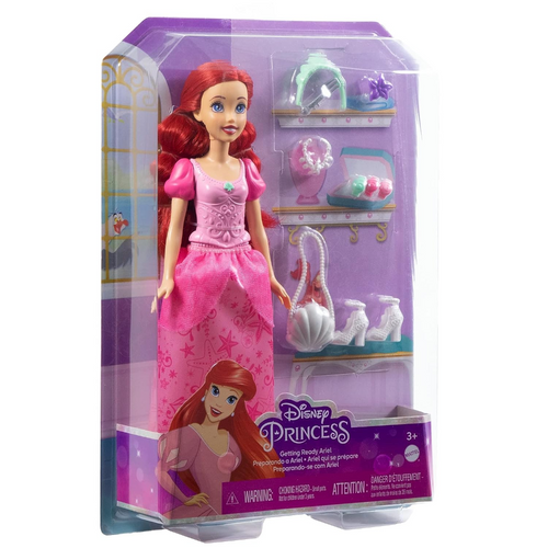 Mattel Disney Original Princess Ariel in Pink Dress with 9 Accessories by Mattel (3-9 Years)