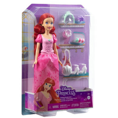 Original Disney Princess Ariel Fashion Doll in Pink Dress with 9 Accessories