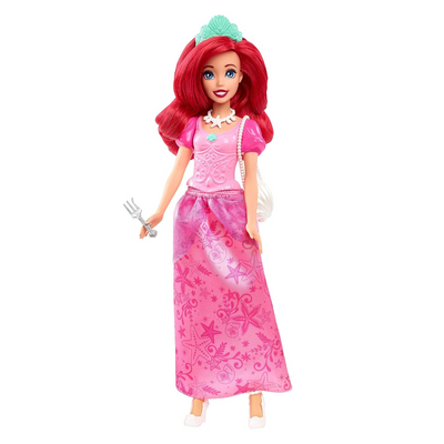 Original Disney Princess Ariel Fashion Doll in Pink Dress with 9 Accessories